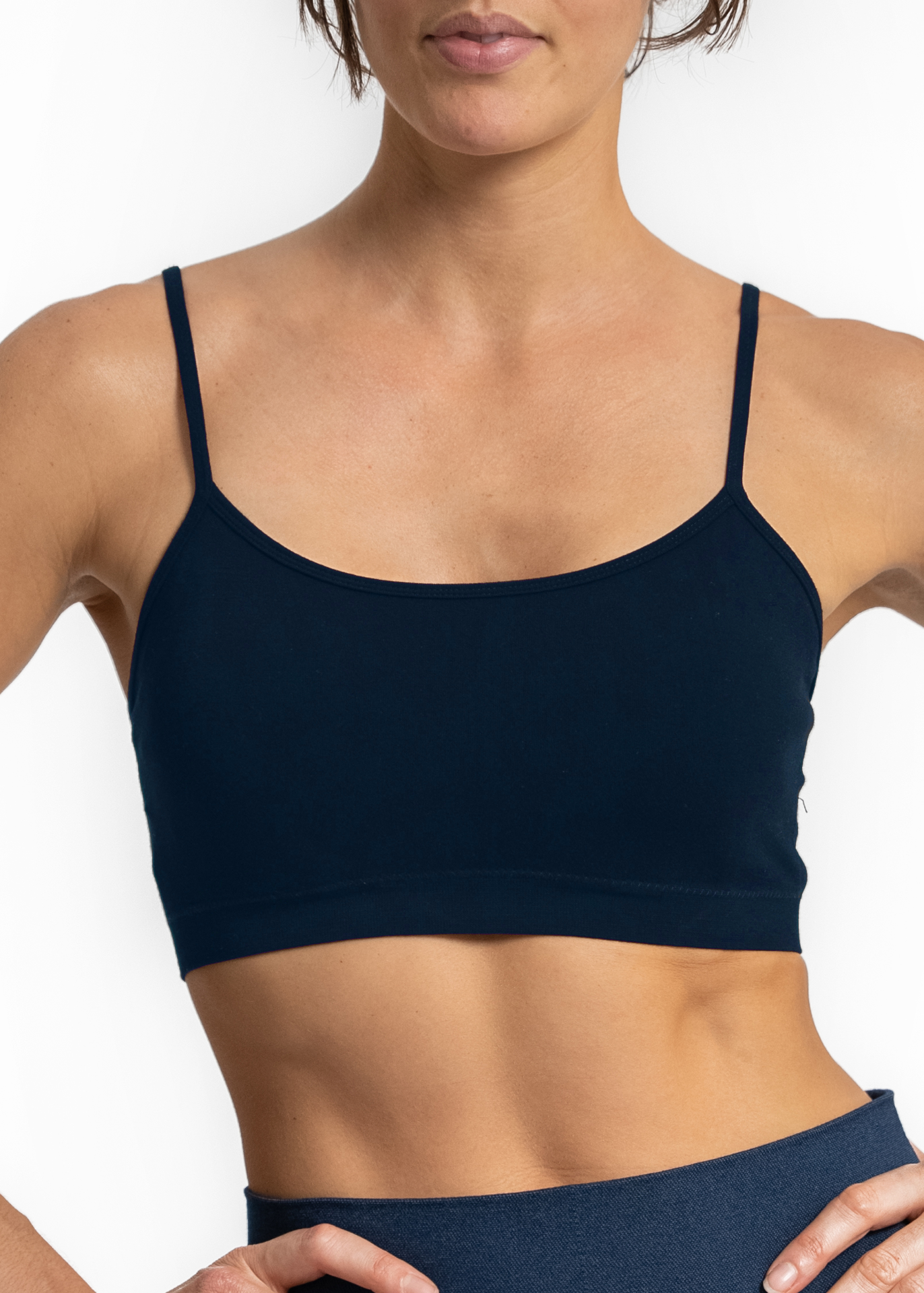 Spaghetti Strap Bra — Navy / One Size