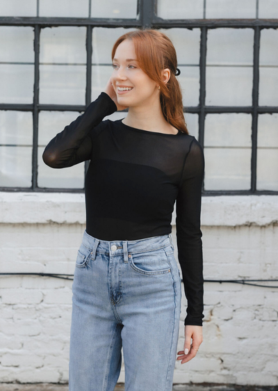 Sheer Long Sleeve Top