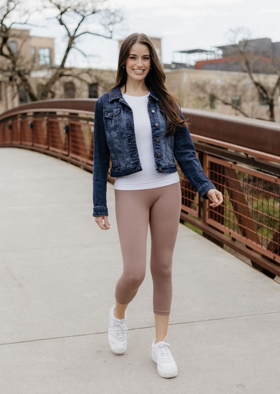 High-Waist Cropped Crossover Leggings