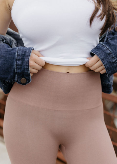 High-Waist Cropped Crossover Leggings