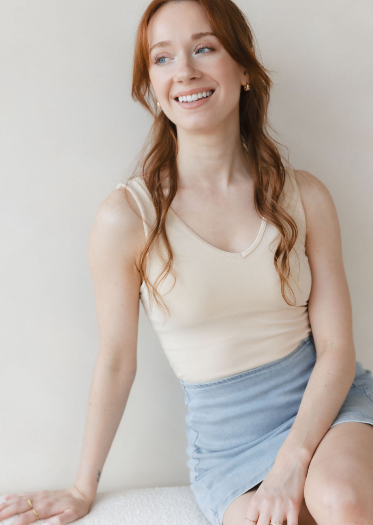 Reversible Tank — Almond / 22.5