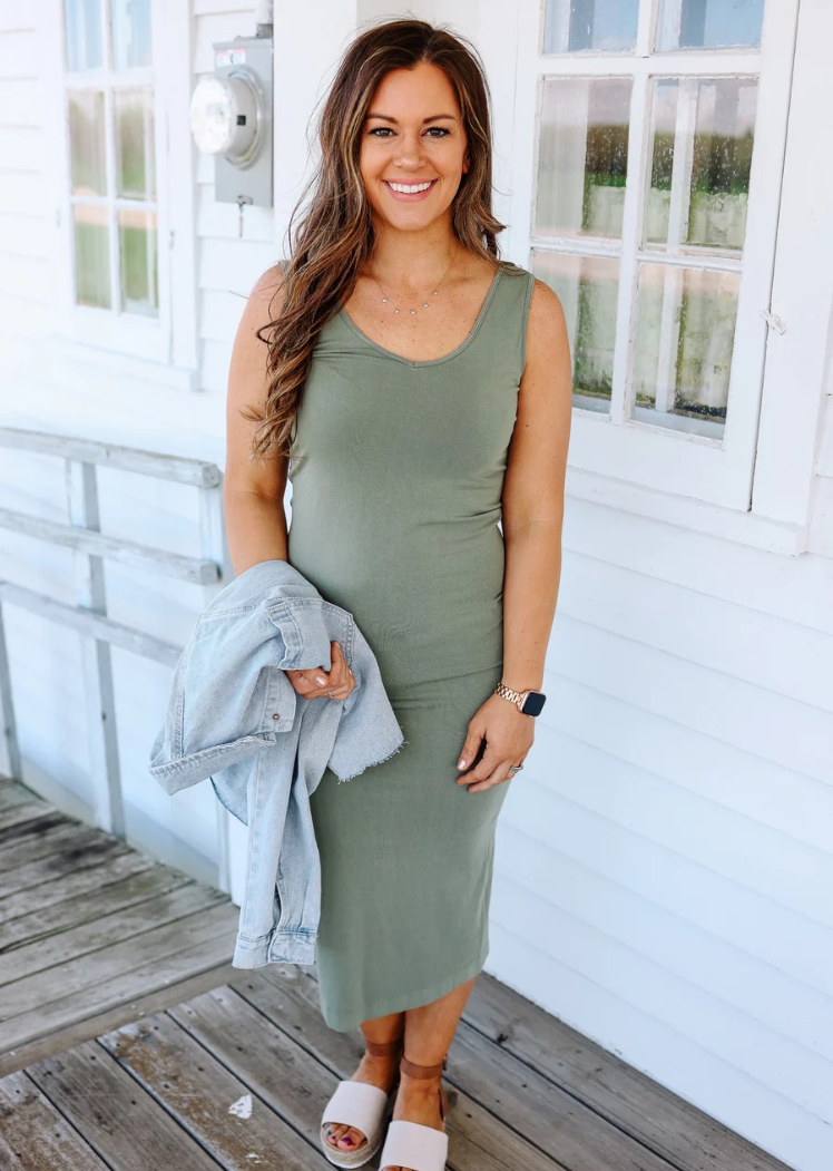 Reversible Midi Dress — Sage / One Size