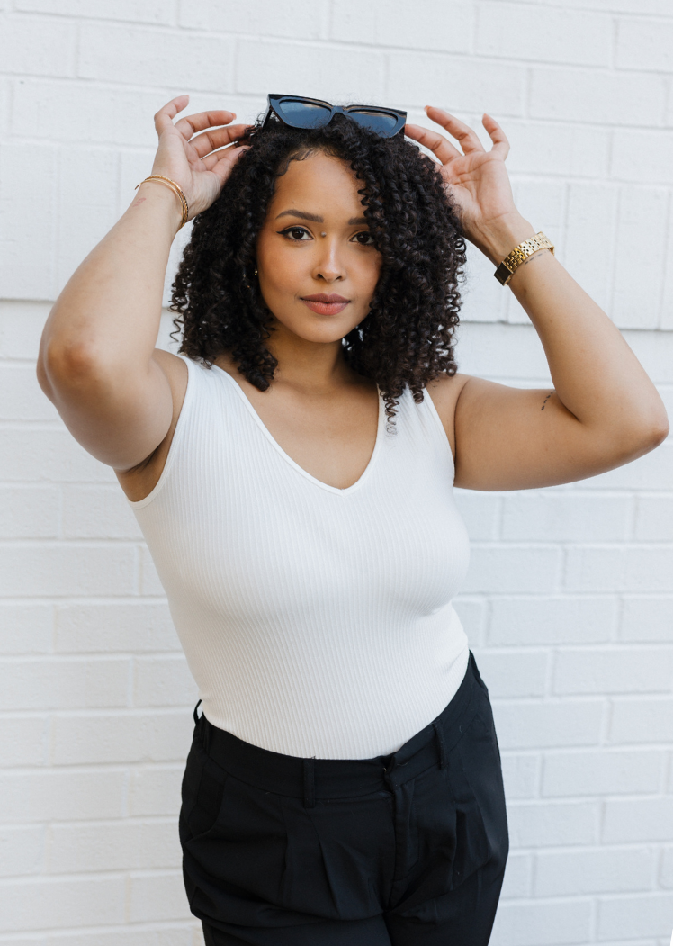 Ribbed Reversible Tank - Curvy Fit — Ivory / One Size Curvy Fit