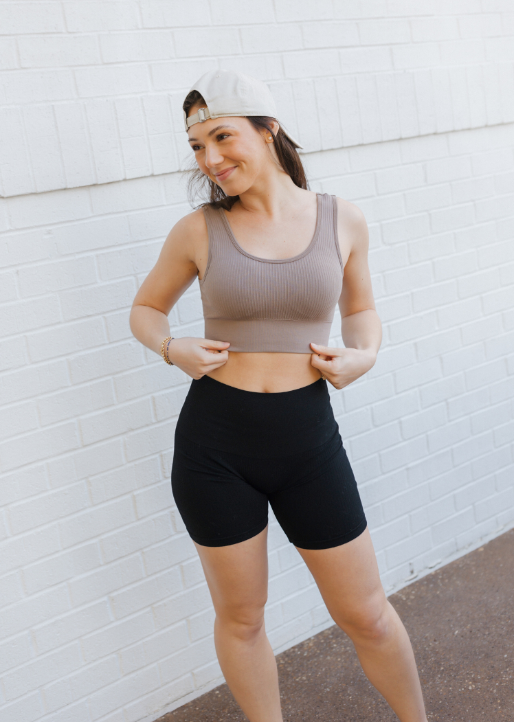 Ribbed Bike Shorts — Black / One Size