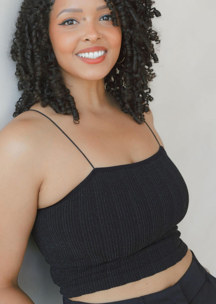 Padded Cord Crop Top — Silver Metallic