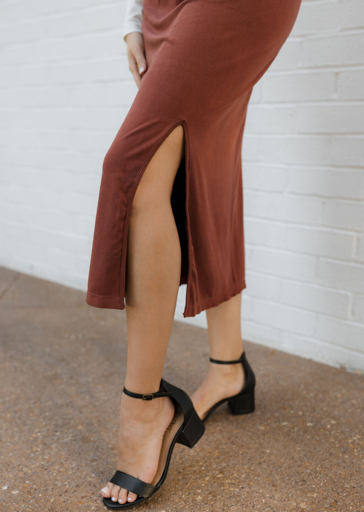 Midi Skirt — Cherry Cola