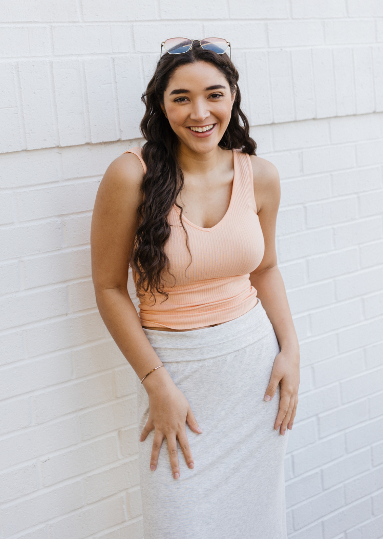 Ribbed Reversible Tank — Bellini / One Size