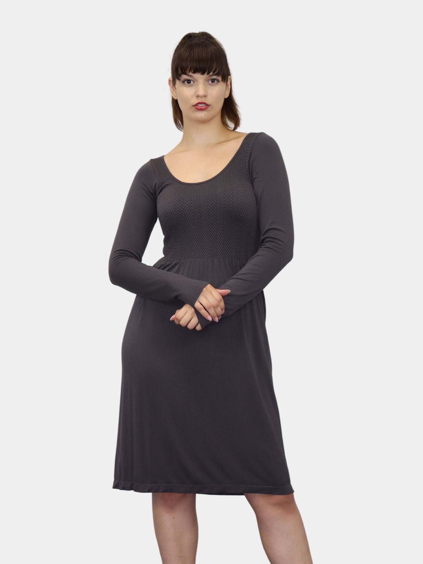 Long Sleeve Knee Length Dress