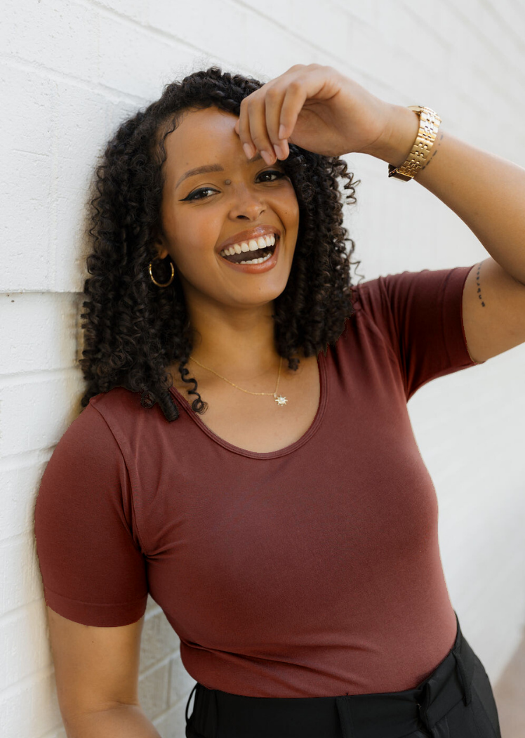 Short Sleeve Reversible Top — Cherry Cola / Regular 0-12