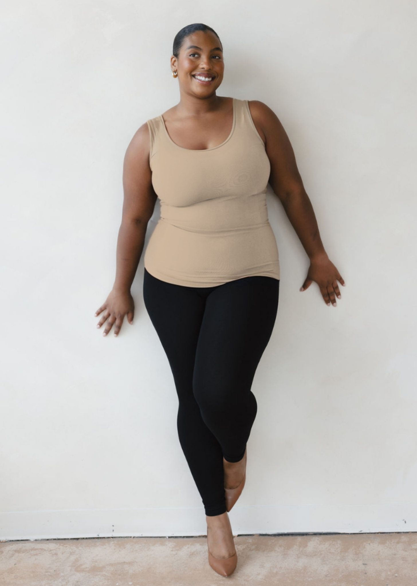 Reversible Tank - Curvy Fit — Tan