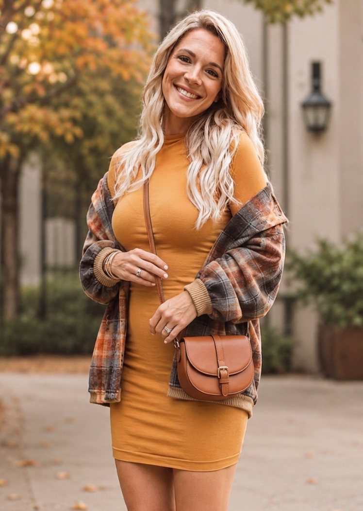 Reversible Long Sleeve Tunic/Dress — Gold / Regular 0-12