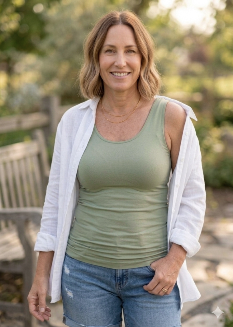 Reversible Tank - Curvy Fit — Sage