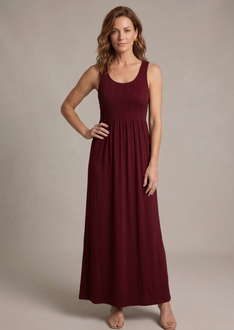 Reversible Maxi Dress — Burgundy / One Size 0-16