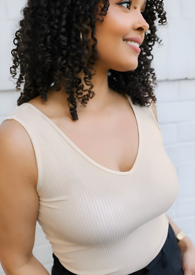 Ribbed Reversible Tank - Curvy Fit