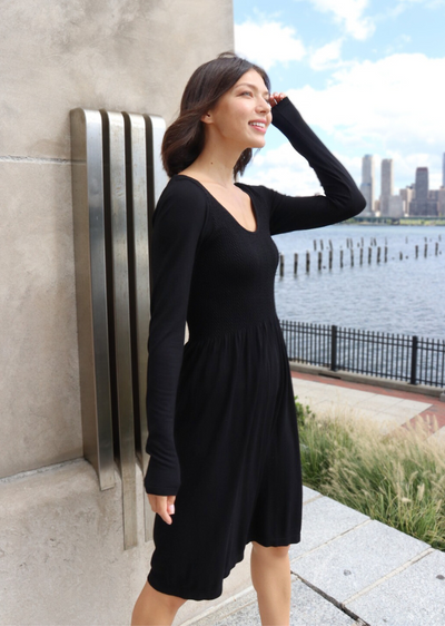 Long Sleeve Knee Length Dress