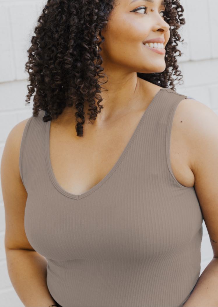 Ribbed Reversible Tank - Curvy Fit