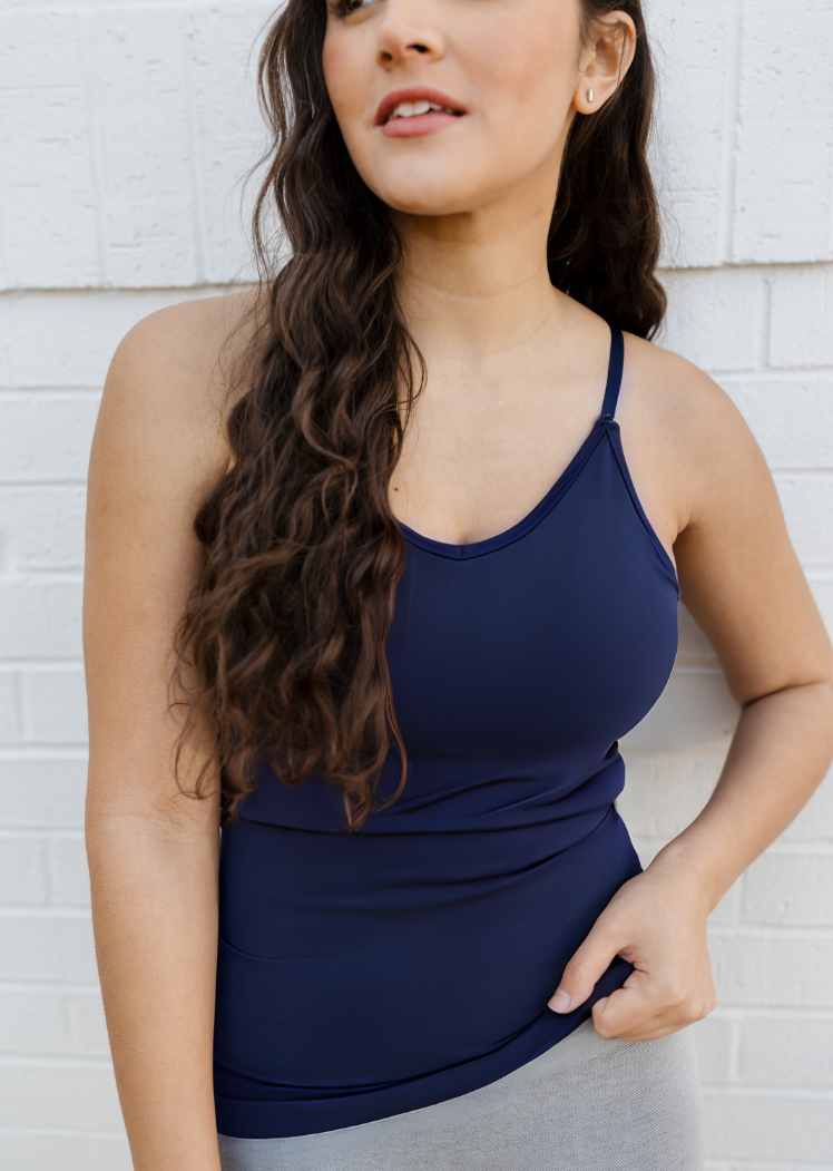 Built-In Bra Cami — Navy / Regular 0-12