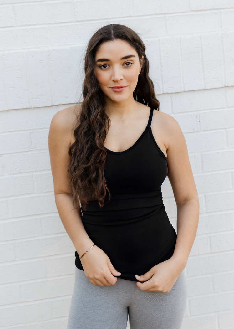 Built-In Bra Cami — Black / Regular 0-12