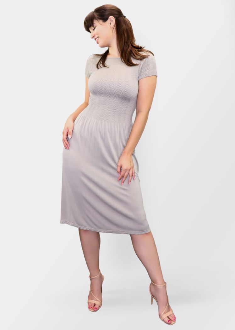 cap sleeve knee length dress Knee-Length Pencil Cap Sleeve V-Neck Appliqued Bridesmaid Dress
