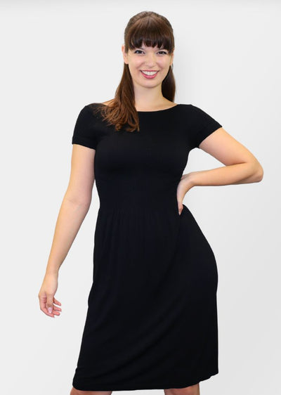 Knee Length Dress with Cap Sleeve