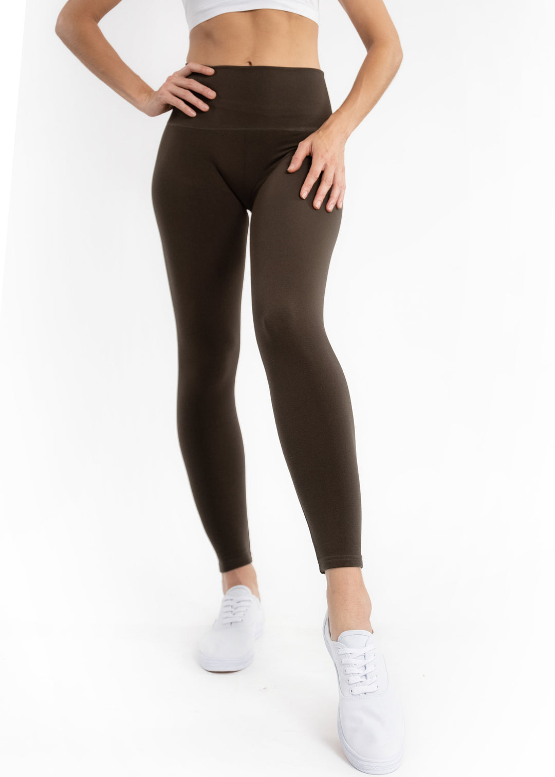 Fleece lined leggings with tummy control best sale