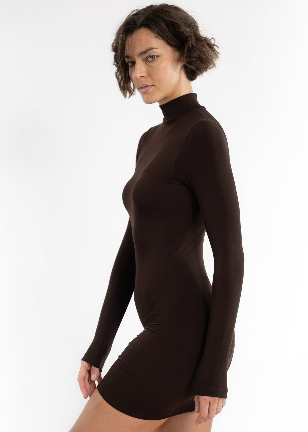 Turtleneck Solid Long Sleeve Dress MY ELIETIAN Turtleneck Solid Long Sleeve Dress MY ELIETIAN