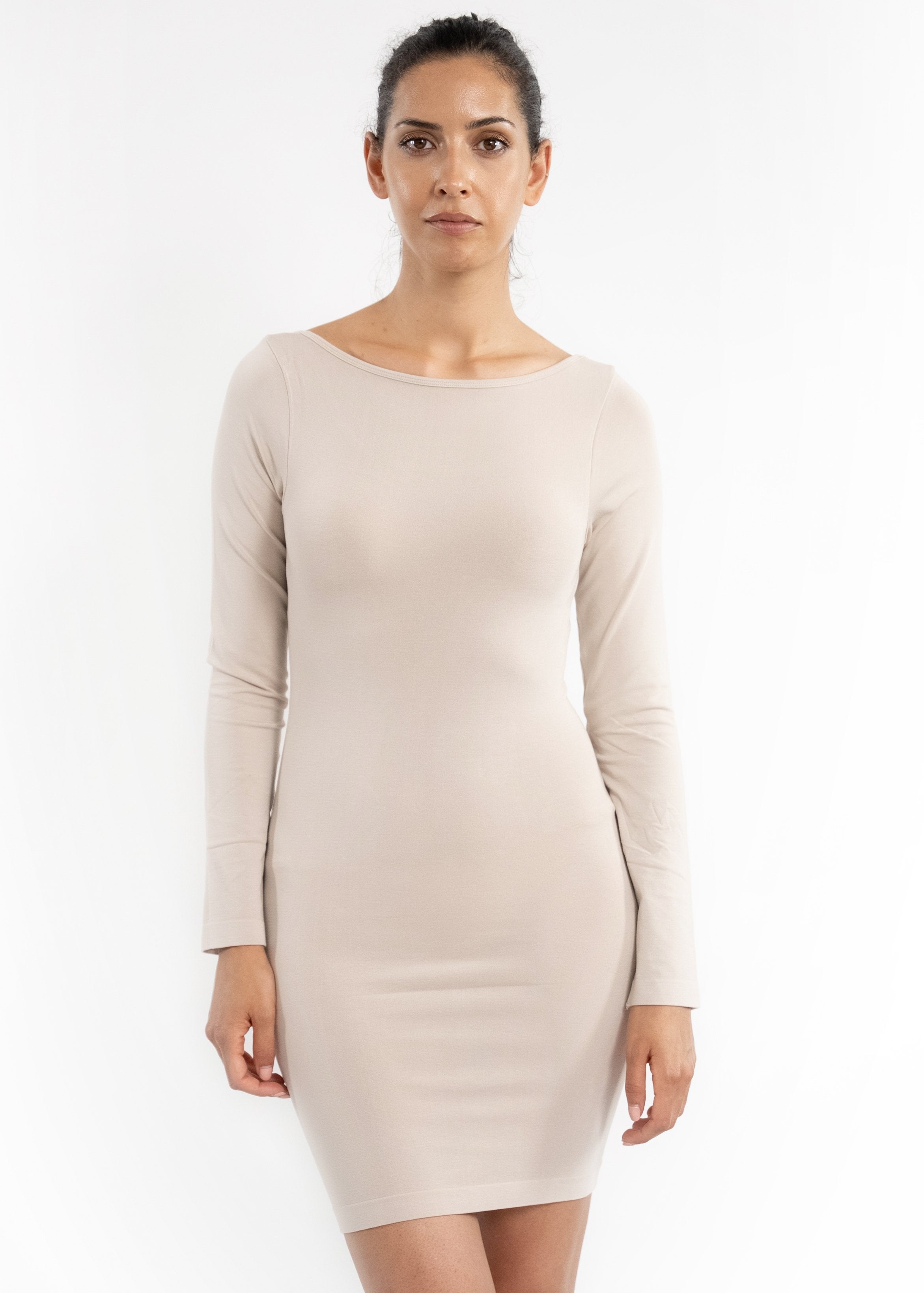 Reversible Long Sleeve Tunic/Dress — Sand Shell / Regular 0-12