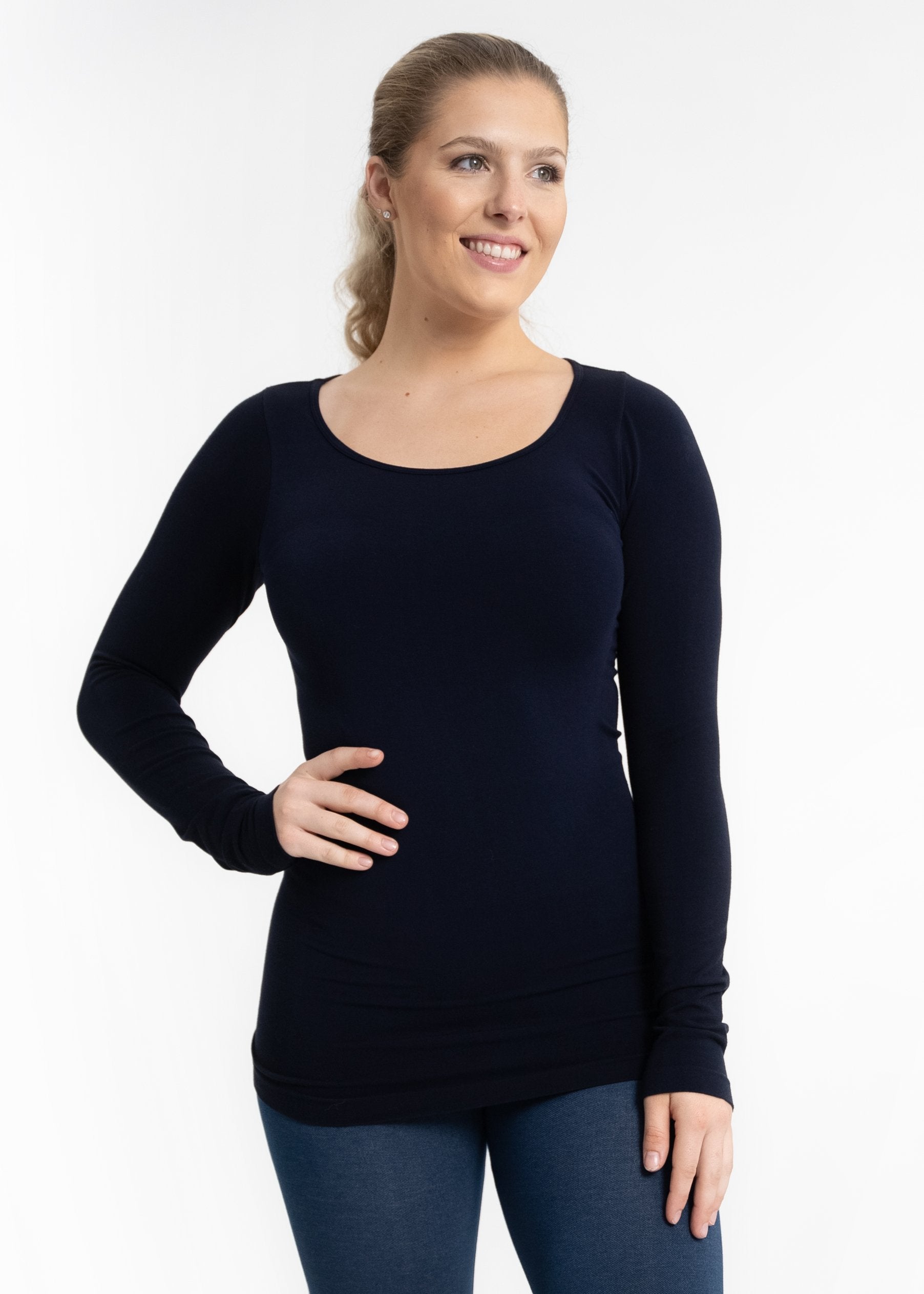 Long Sleeve Reversible Top — Navy / Regular 0-12