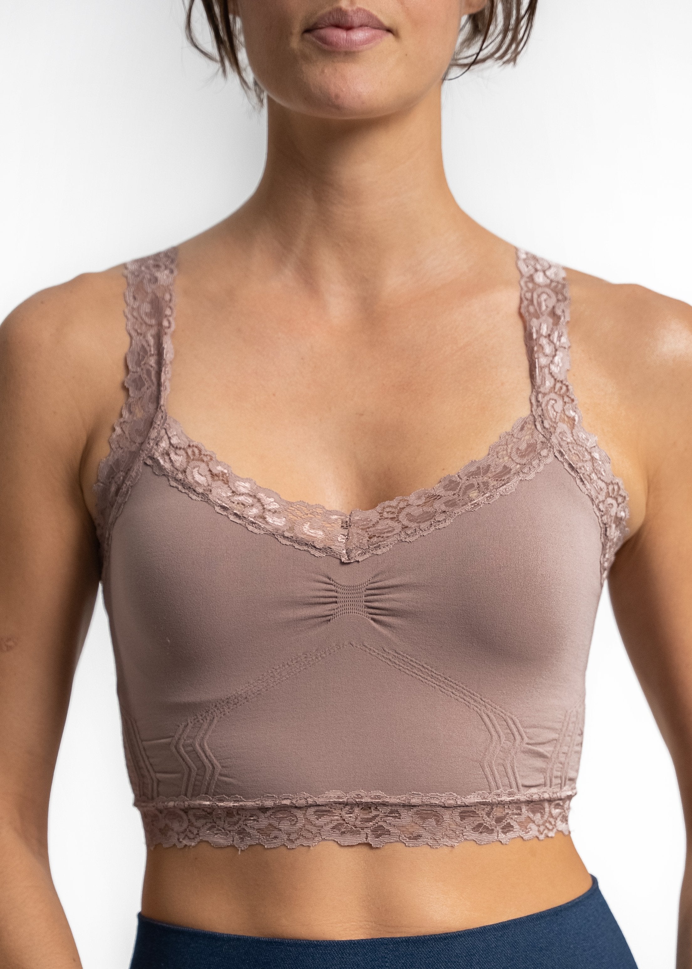 Lace Bralette — Mauve / Regular