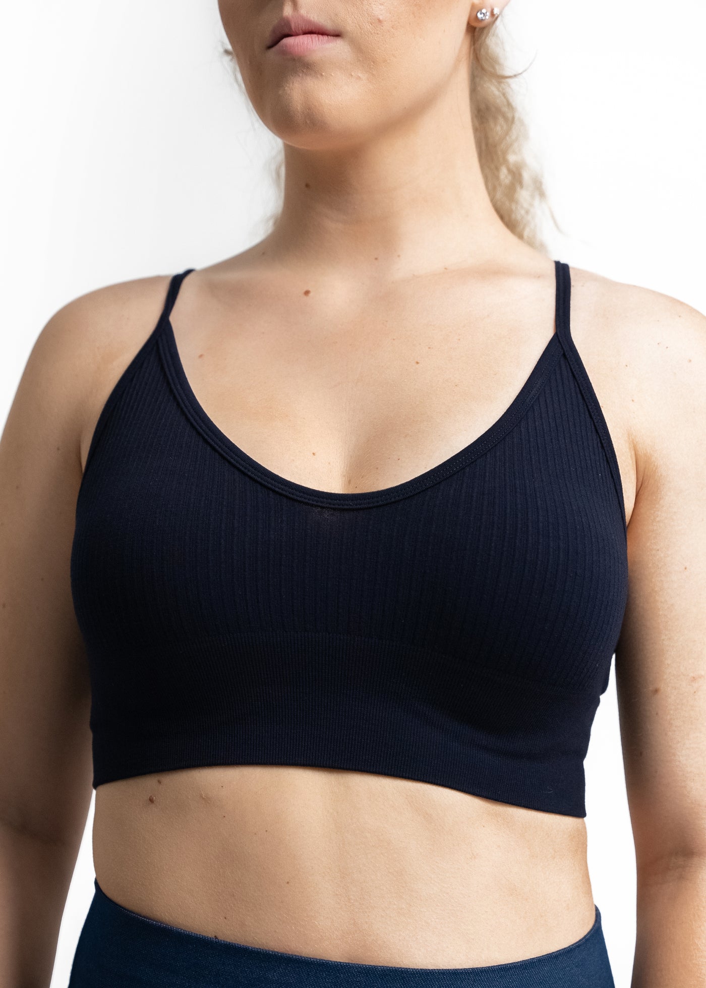 Ribbed Bra With Adjustable Straps