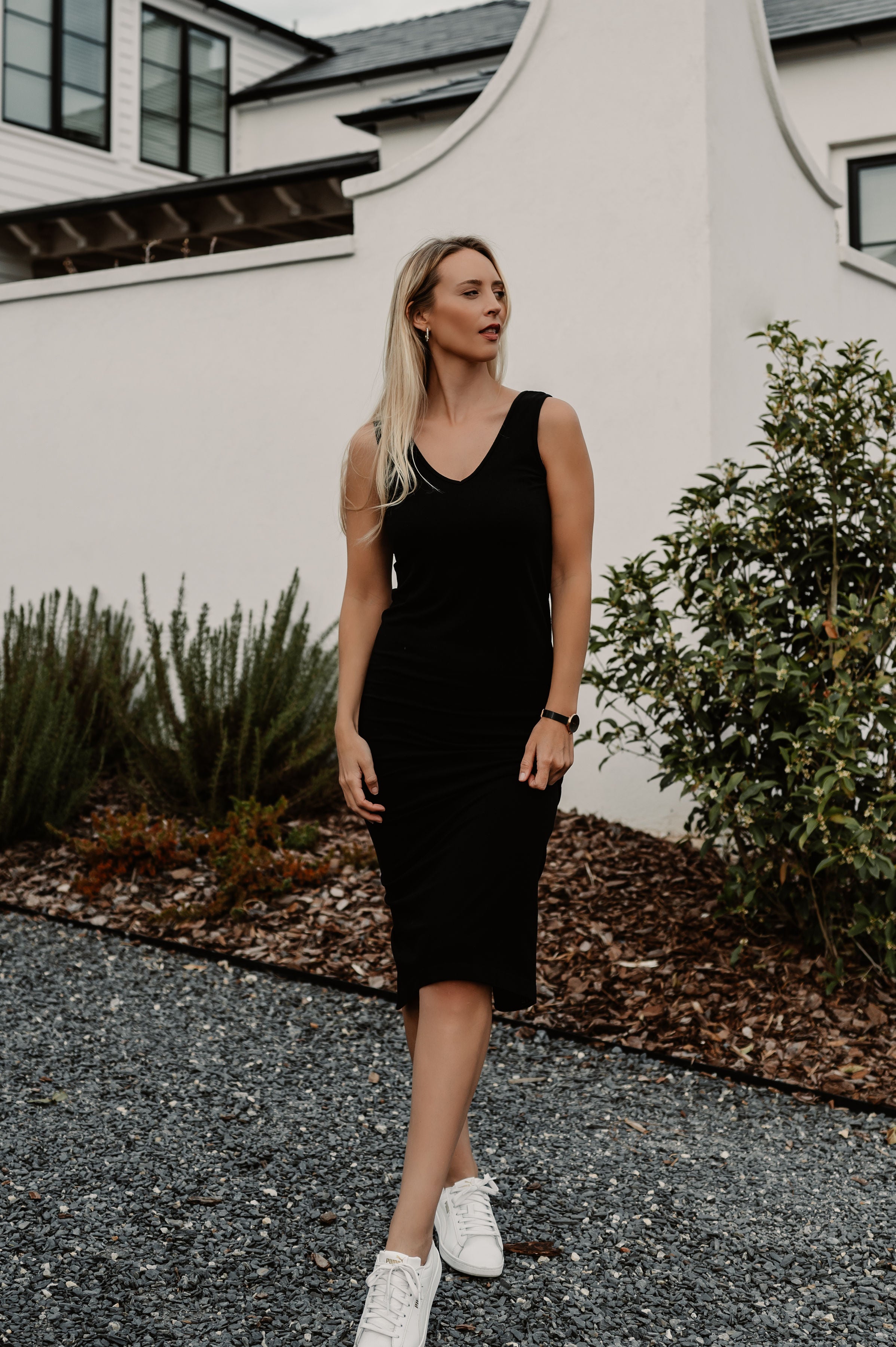 Reversible Midi Dress — Black / One Size