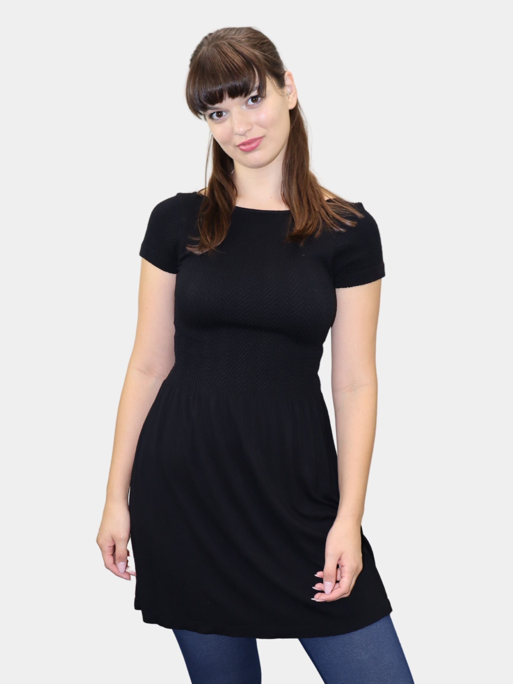 Cap Sleeve Tunic Top — Black