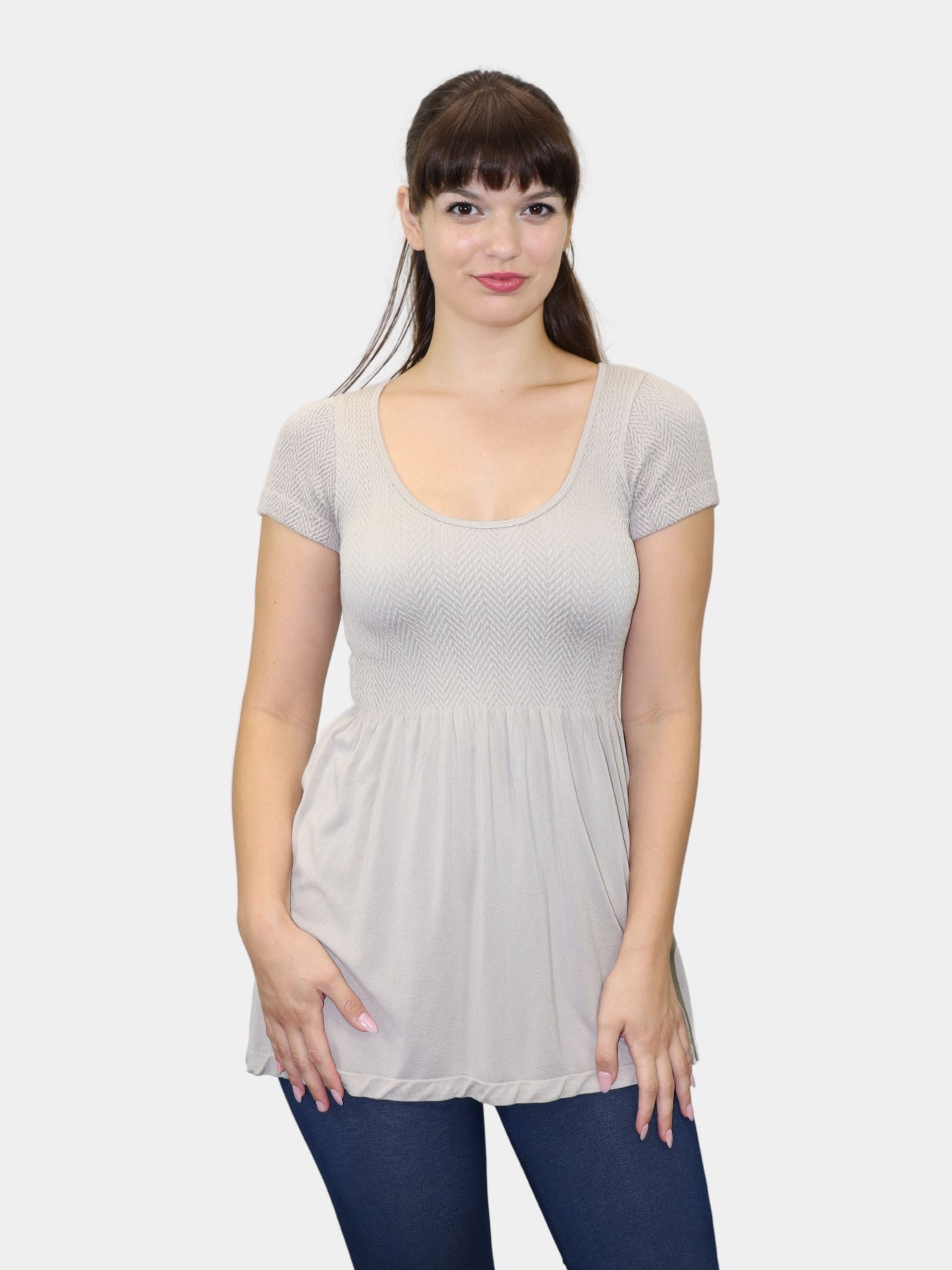 Cap Sleeve Tunic Top — Sand