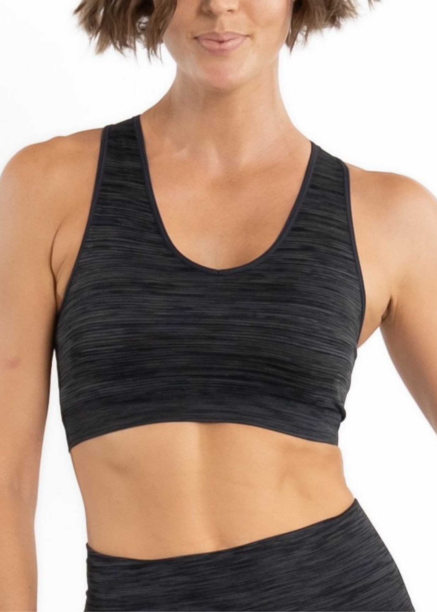 Multicolor Stripe Bra — Black Multi Color